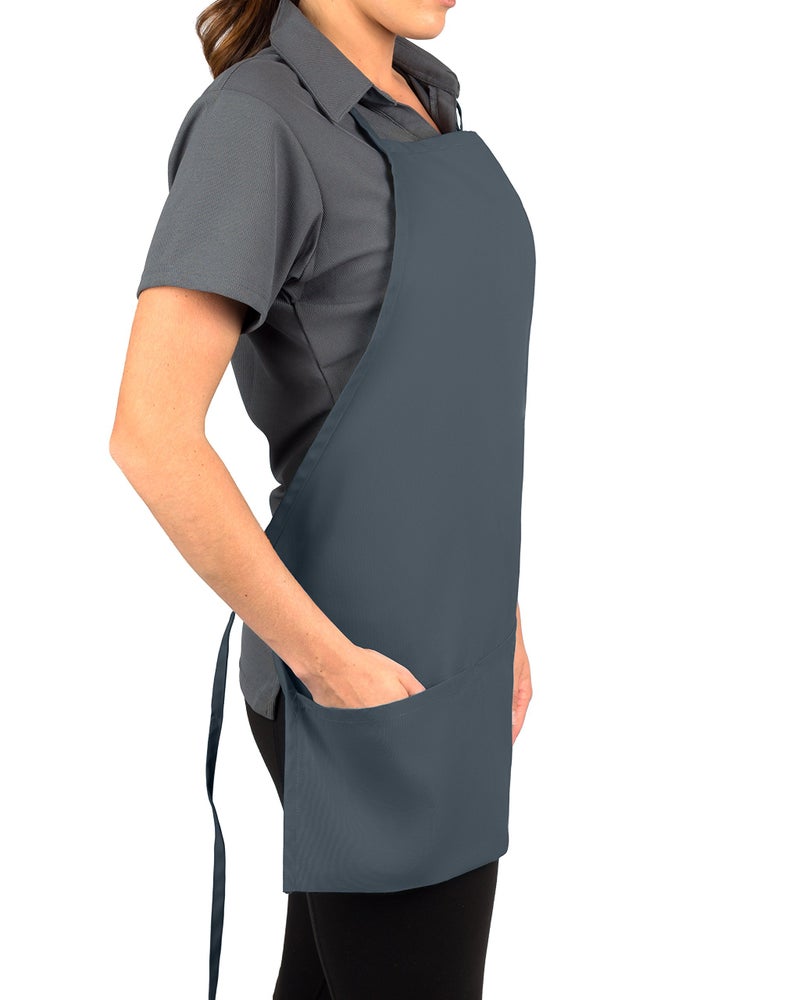 KNG Slate 3 Pocket Adjustable Bib Apron for Men and Women - Pack of 6 - Image 1